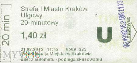 Duże zdjęcie Bilet ulgowy Komunikacja Miejska w Krakowie