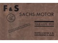 F&S SACHS-MOTOR. Katalog części z 1932 r.
