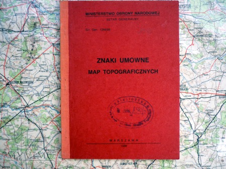 ZNAKI UMOWNE MAP TOPOGRAFICZNYCH - WARSZAWA 1988r.