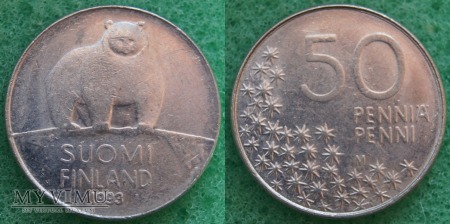 Duże zdjęcie Finlandia, 50 PENNIÄ 1993