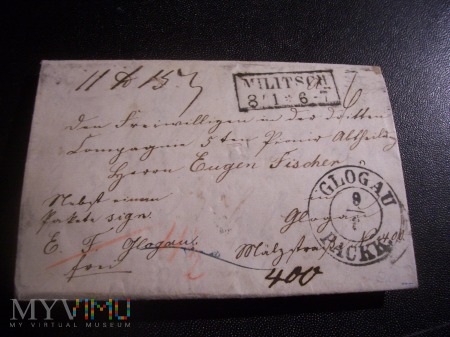 LIST MILITSCH - GLOGAU 08,01,1860