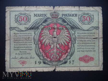 50 marek polskich - 9 grudnia 1916