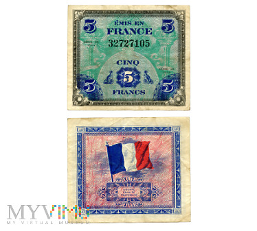 Duże zdjęcie 5 Francs 1944 (32727105) banknot zastępczy