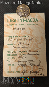 LEGITYMACJA + Odznaka L.O.P.P. 1938r. 59Pp