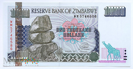 Zimbabwe 1000 $ 2003