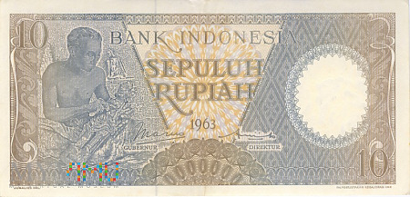Indonezja 10 Rupiah (10 IDR) 1963