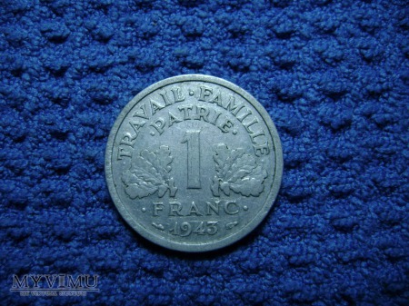 Duże zdjęcie FRANCJA 1 franc 1943