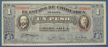 1 peso 1915 r- Meksyk - Rewolucja