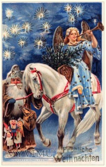 Duże zdjęcie Mikołaj, anioł na koniu , dziadek do orzechów