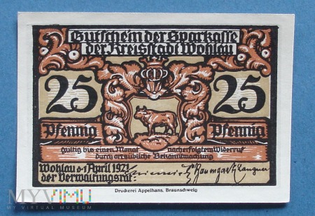 25 Pfennig 1920 - Wohlau in Schl. - Wołów