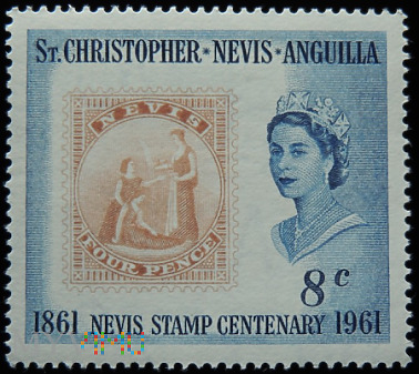 Duże zdjęcie St.Christopher Nevis Anguilla 8c Elżbieta II