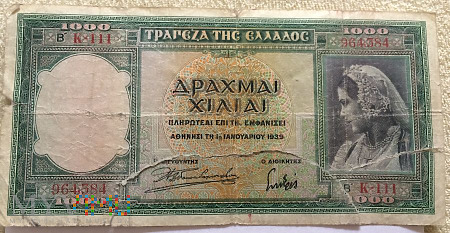 1000 drachm 1939 rok