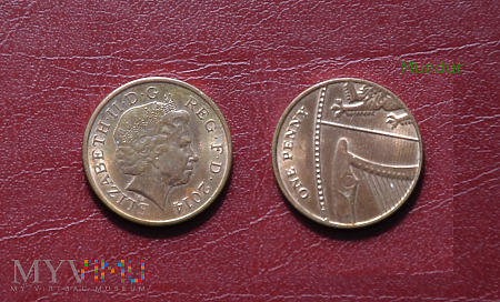 Moneta brytyjska: 1 penny 2014