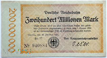 Niemcy 200 000 000 marek 1923 DRB