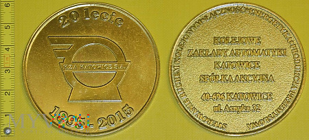 Medal kolejowy - firmowy 20 lat KZA Katowice