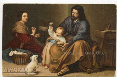 Duże zdjęcie Murillo - Święta rodzina z ptaszkiem i pieskiem