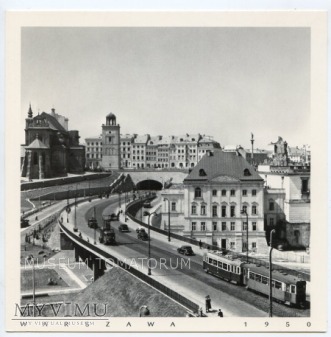 Duże zdjęcie Warszawa - Trasa W-Z (Tunel od wschod) - 1950c ok.