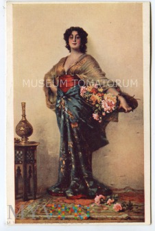 Duże zdjęcie Sichel - Orientalna kobieta z koszem kwiatów