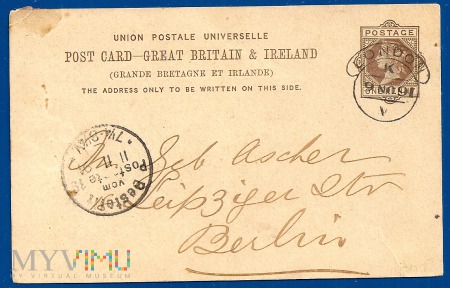 Post Card-Great Britain.1891.a