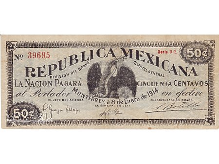 50 Centavos 1914 rok.