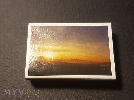 Duże zdjęcie Pudełko zapałek Krajobraz z zachodzącym Słońcem