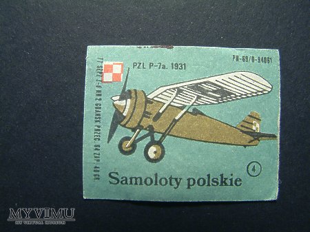 Etykieta - Samoloty polskie PZL- P7a.1931