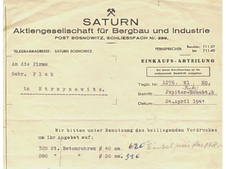Kop.Saturn-papier firmowy 1941