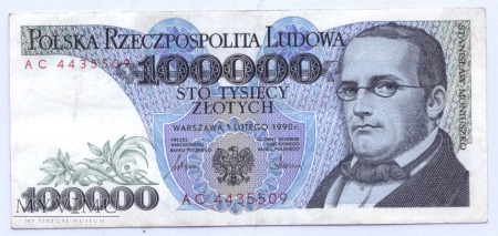 100 000 złotych - 1990.