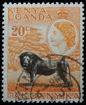 Kenja Uganda Tanganika 20c Elżbieta II