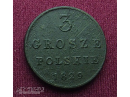 3 Grosze Polskie z 1829 r.