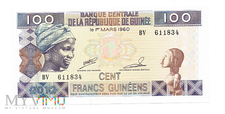 Gwinea - 100 francs 2012r.