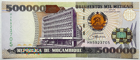 Duże zdjęcie Mozambik 500 000 meticas 2003