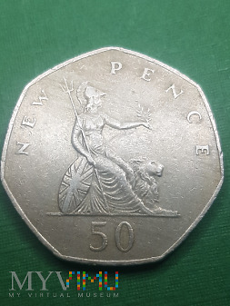 Wielka Brytania- 50 nowych pensów 1980 r.