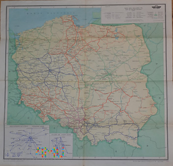 Mapa sieci kolejowej PRL z roku 1970 r.