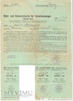 Duże zdjęcie Karta przemiałowa i wymienna 1943/44