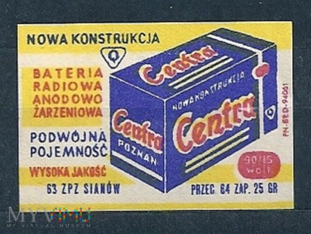 Centra Bateria Radiowo Anodowo Żarzeniowa.2.1962.S