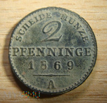 2 PFENNINGE - 1869, A - PRUSY