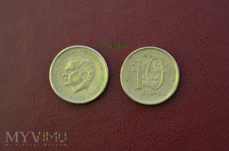 Duże zdjęcie Moneta: 10 kronor; lata 90-te