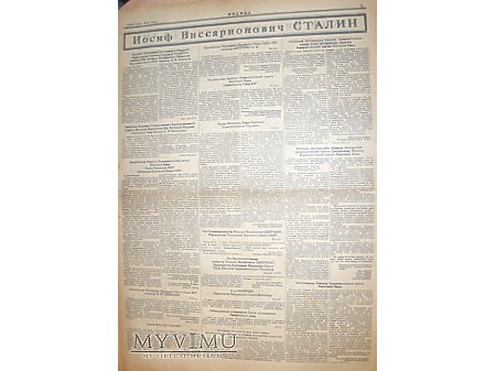 Gazeta "Prawda" nr.67 08.03.1953- Pogrzeb stalina