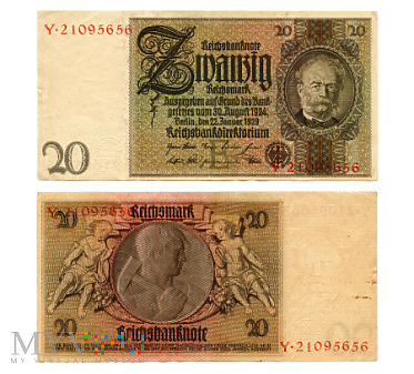 Duże zdjęcie 20 Reichsmark 1929 (Y•21095656)