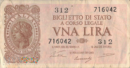 Duże zdjęcie Włochy - 1 lir (1944)