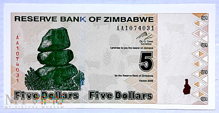 Zimbabwe 5 $ 2009