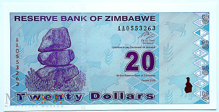 Zimbabwe 20 $ 2009
