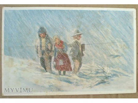 Wesołych Świąt 1933 Życzenia po czesku pocztówka