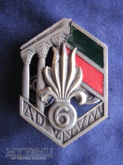 6e R.E.I., insignes portés de 1939 à 1942.