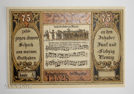 75 Pfennig 1922 - Hohenfriedeberg - Dobromierz