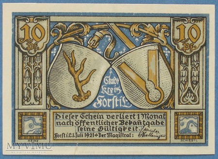 10 Pfennig 1921 r - Forst- Zasieki