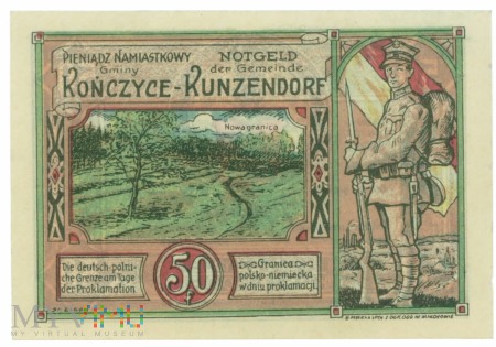 Duże zdjęcie Notgeld- 50 fenigów- Kończyce- 1922
