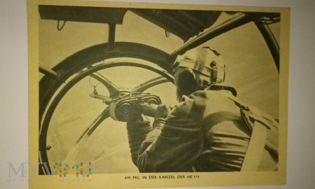Duże zdjęcie pocztówka strzelec He 111