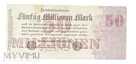 Niemcy - 50 mln. mark, 1923r.